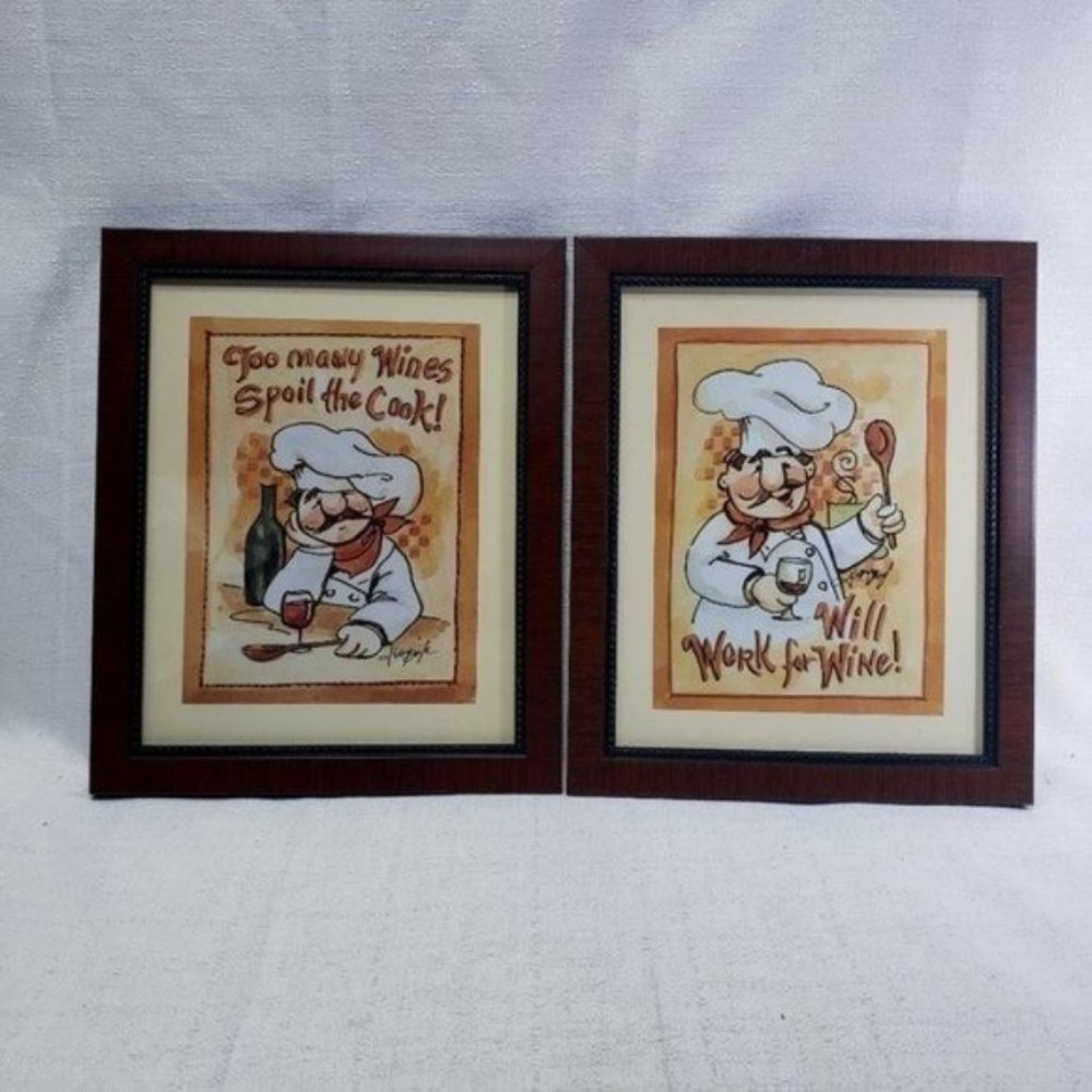 Two Wine Chef Framed Prints by Jerianne Van Dijk